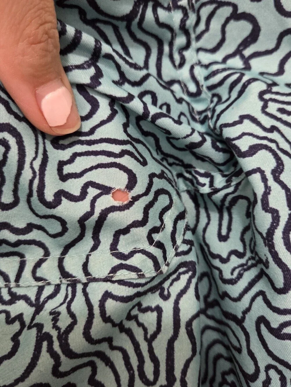 Trunk Surf & Swim Men Blue Abstract Print Swimming Trunks Shorts Size Medium